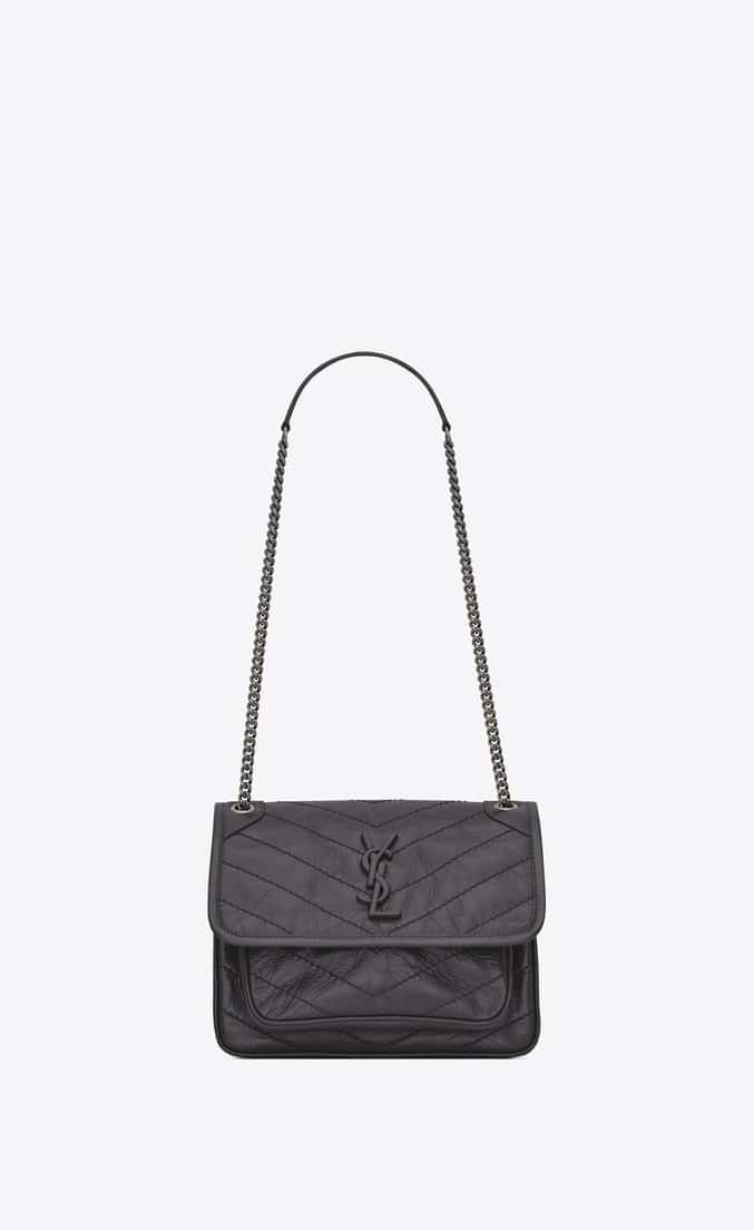 YSL NIKI Baby in crinkled vintage leather Bag