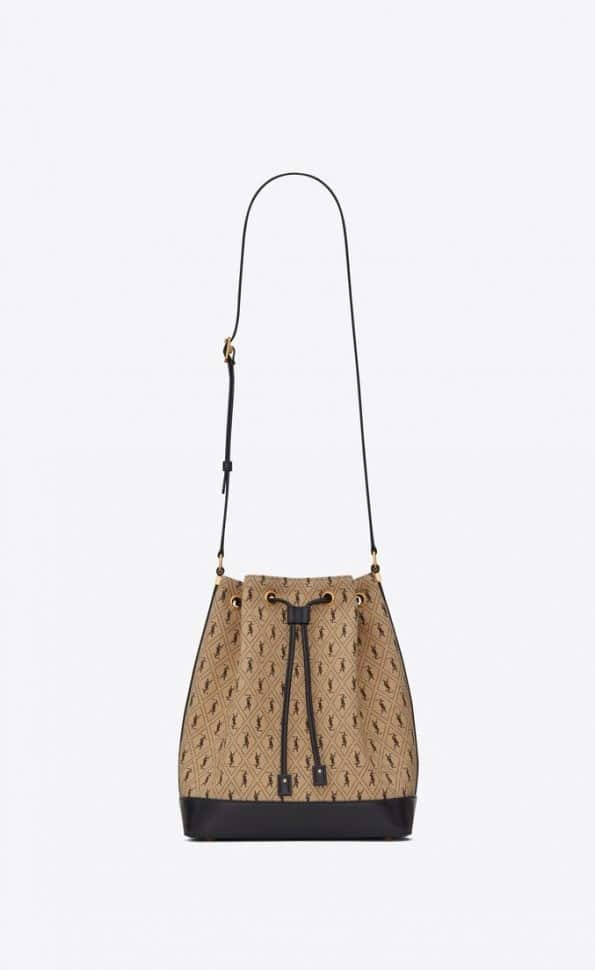 YSL MONOGRAM ALL OVER bucket bag in canvas