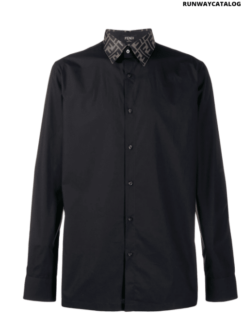 Fendi monogram trim shirt