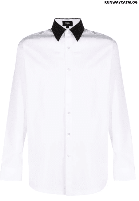 Fendi logo collar shirt