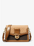 MICHAEL KORS Jessie Medium Two-Tone Logo and Leather Shoulder Bag