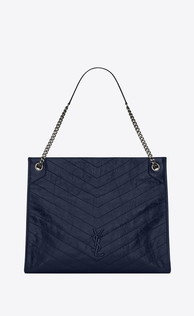 Saint Laurent Niki Large Shopping Bag in Crinkled Vintage Leather