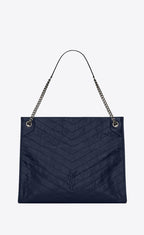 Saint Laurent Niki Large Shopping Bag in Crinkled Vintage Leather