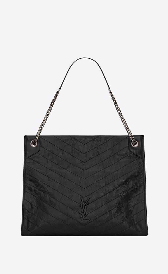 Saint Laurent Niki Large Shopping Bag in Crinkled Vintage Leather