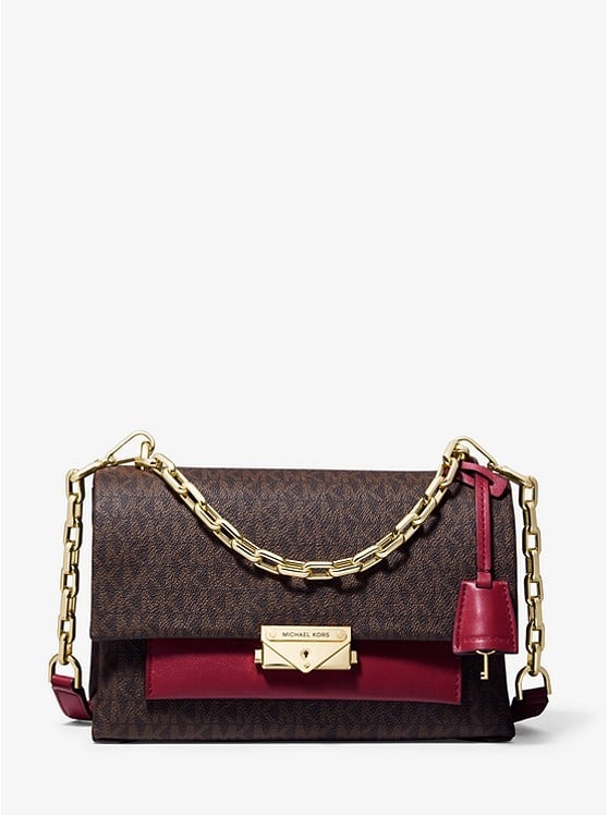 MICHAEL KORS Cece Medium Logo and Leather Shoulder Bag