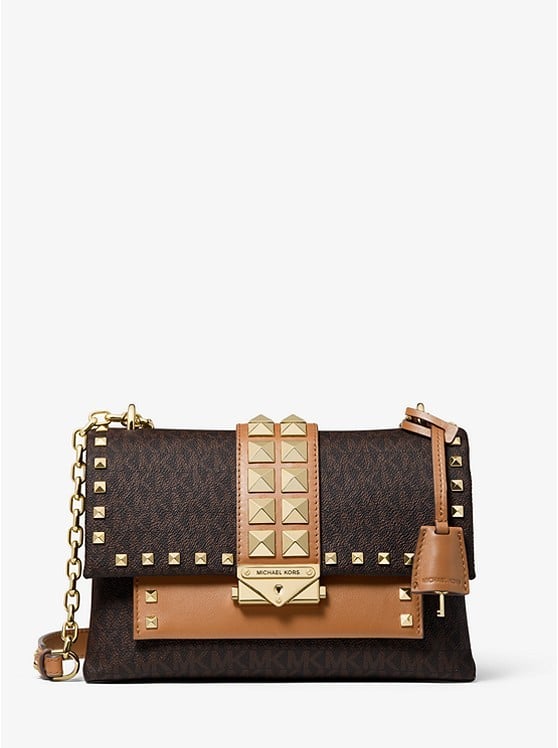 MICHAEL KORS Cece Medium Studded Logo and Leather Convertible Shoulder Bag