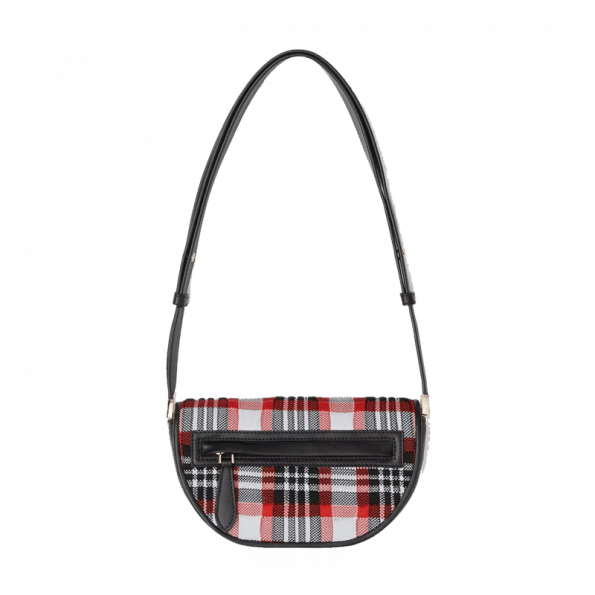 Burberry Mini Knitted Tartan and Leather Olympia Bag
