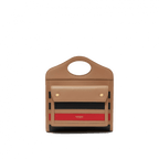 Burberry Mini Striped Intarsia Leather Pocket Bag
