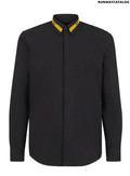 Fendi logo-stripe collar shirt