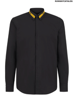 Fendi logo-stripe collar shirt