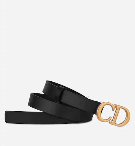 Christian Dior Saddle Belt Black Ultrasmooth Calfskin, 20 MM