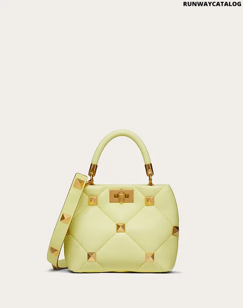 Valentino Small Roman Stud The Handle Bag in Nappa