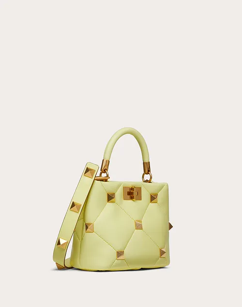 Valentino Small Roman Stud The Handle Bag in Nappa