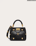 Valentino Small Roman Stud The Handle Bag in Nappa