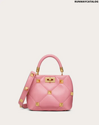 Valentino Small Roman Stud The Handle Bag in Nappa