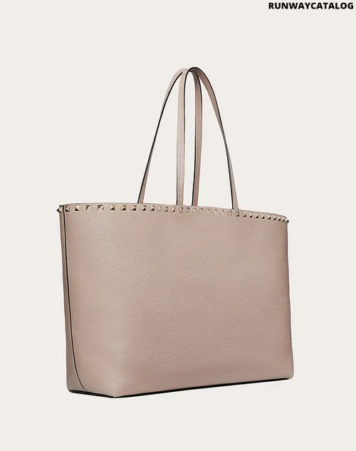Valentino Rockstud Grainy Calfskin Tote Bag