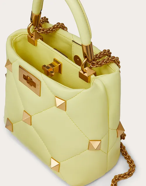 Valentino Small Roman Stud The Handle Bag in Nappa