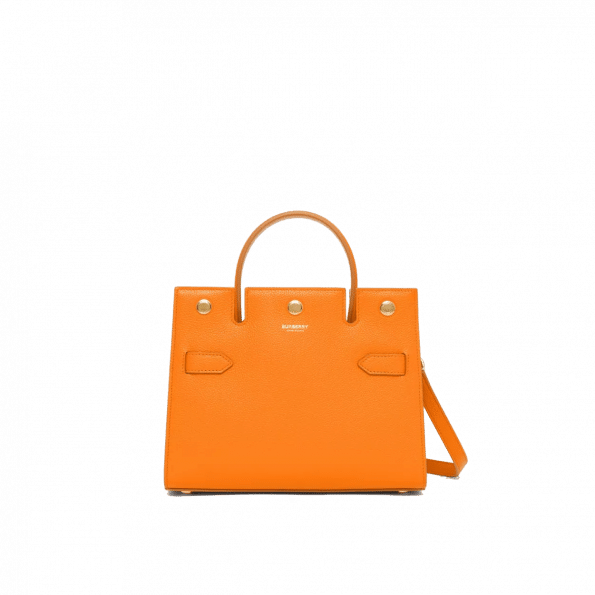 Burberry Mini Leather Title Bag In Yellow