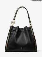 Michael Kors Mina Large Pebbled Leather Shoulder Bag