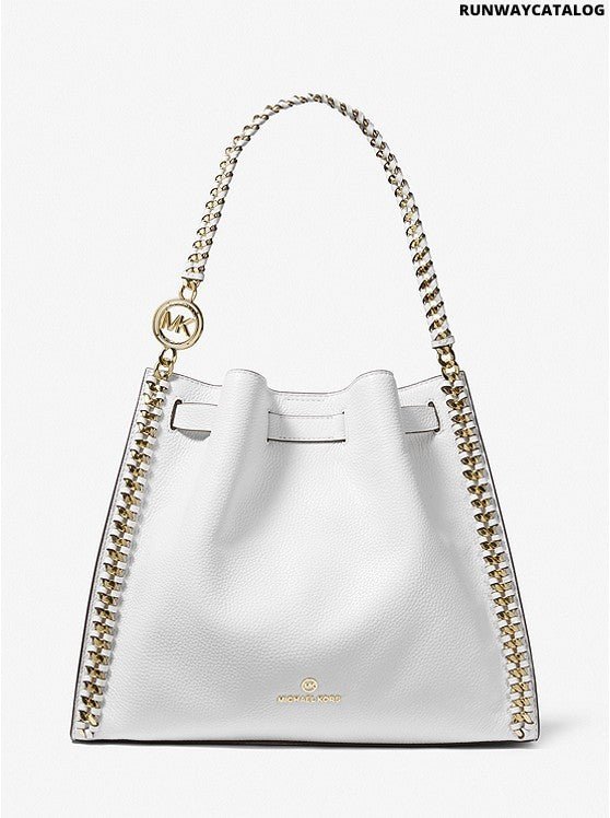 Michael Kors Mina Large Pebbled Leather Shoulder Bag