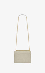 YSL Sunset Medium in Crocodile Embossed Shiny Leather Bag