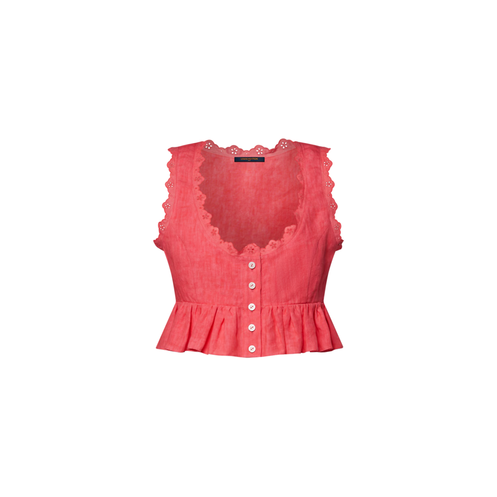 Broderie Trim Peplum Crop Top