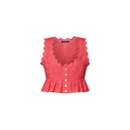 Broderie Trim Peplum Crop Top