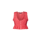Broderie Trim Peplum Crop Top