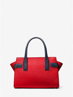 Michael Kors Carmen Small Color-Block Saffiano Leather Belted Satchel