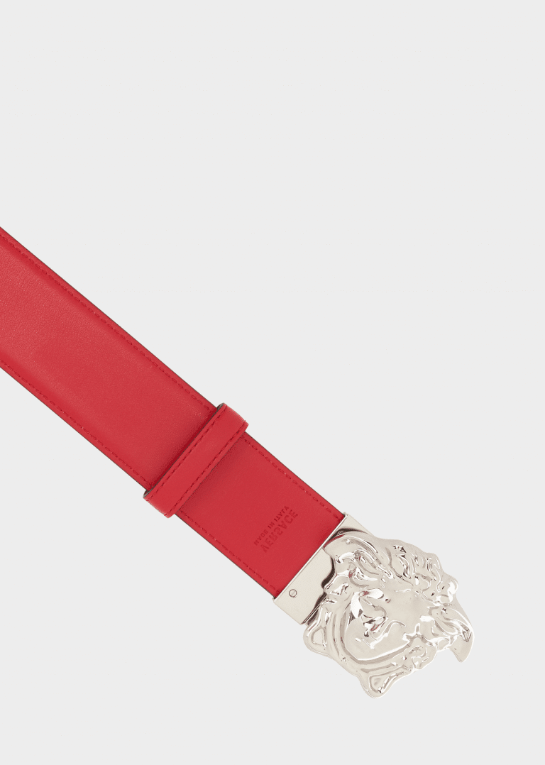 Versace Tabloid Print Reversible Palazzo Belt
