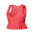 Broderie Trim Peplum Crop Top
