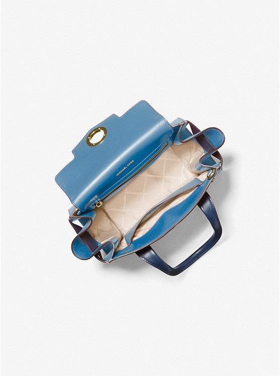 Michael Kors Carmen Small Color-Block Saffiano Leather Belted Satchel