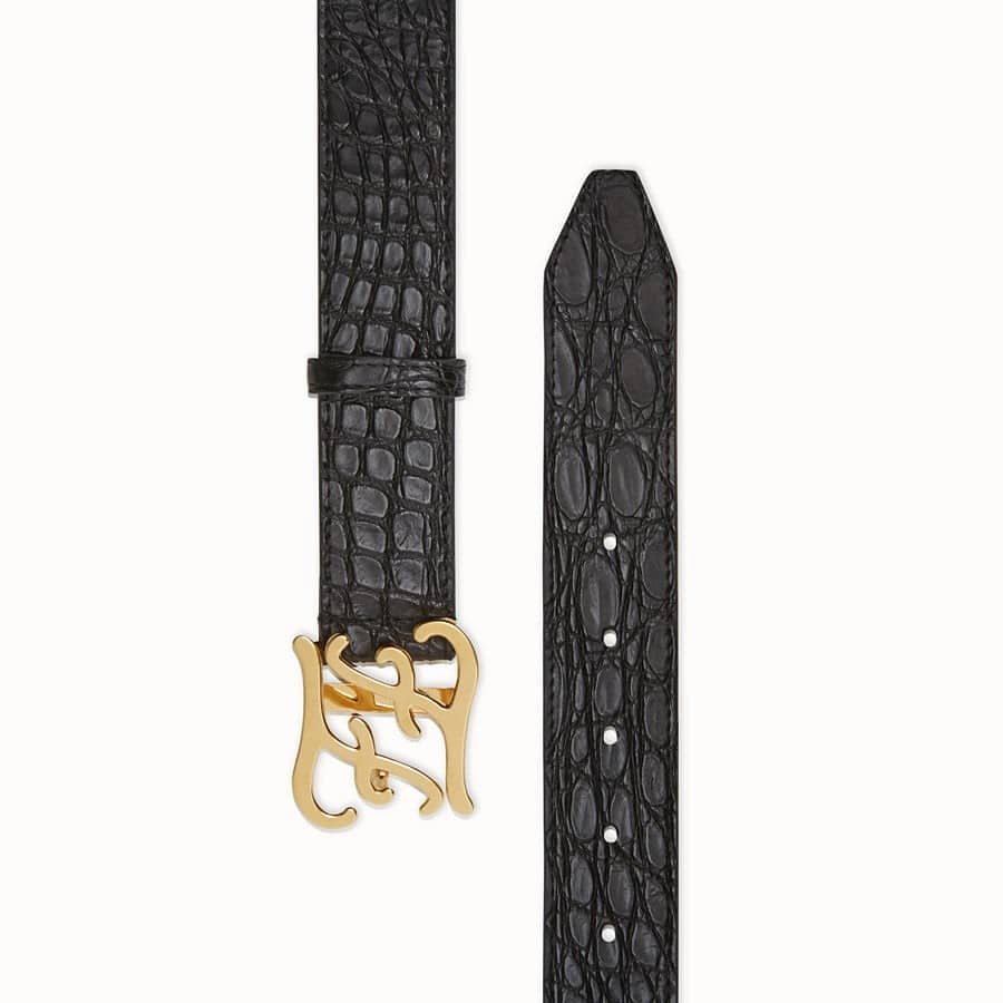 Fendi Black caiman belt