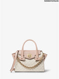 Michael Kors Carmen Extra-Small Logo and Leather Belted Satchel
