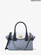 Michael Kors Carmen Small Color-Block Saffiano Leather Belted Satchel