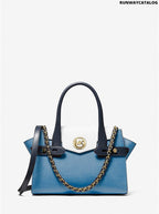 Michael Kors Carmen Small Color-Block Saffiano Leather Belted Satchel