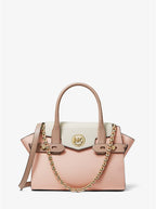 Michael Kors Carmen Small Color-Block Saffiano Leather Belted Satchel