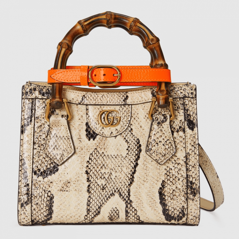 Gucci Diana Mini Python Tote Bag