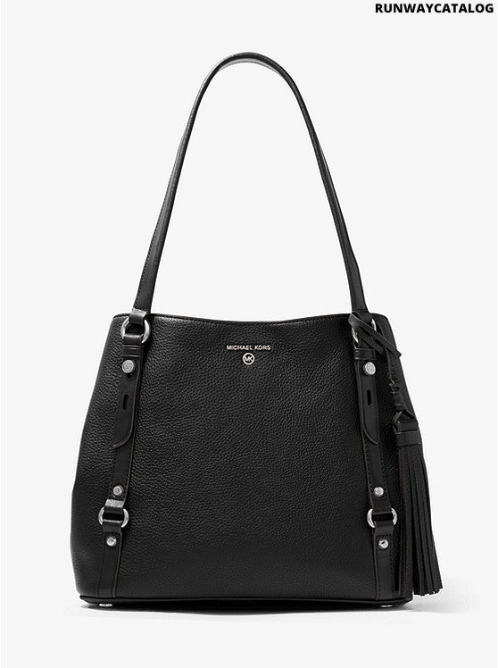 Michael Kors Carrie Large Pebbled Leather Shoulder Bag