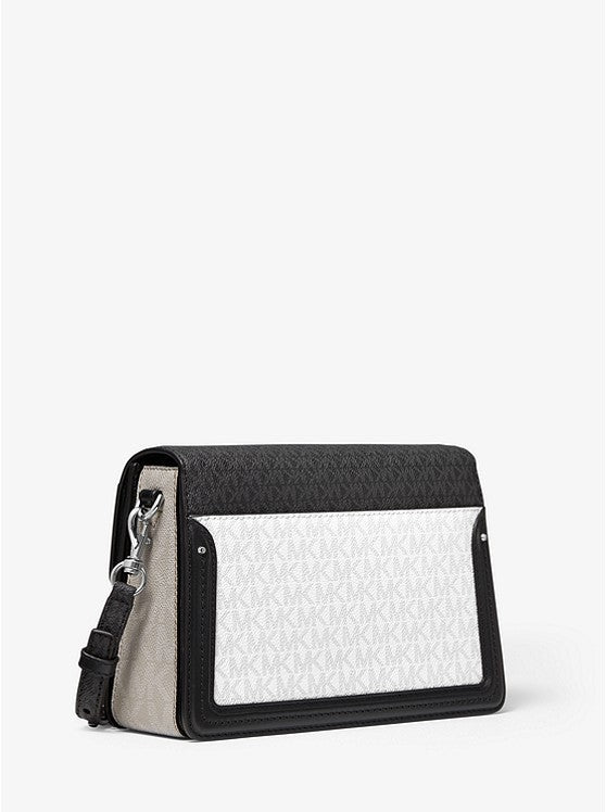 Michael Kors Jessie Medium Two-Tone Logo Shoulder Bag
