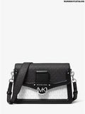 Michael Kors Jessie Medium Two-Tone Logo Shoulder Bag