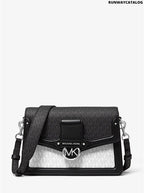 Michael Kors Jessie Medium Two-Tone Logo Shoulder Bag