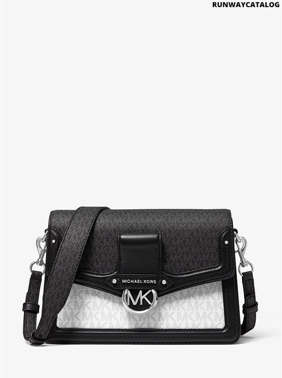 Michael Kors Jessie Medium Two-Tone Logo Shoulder Bag