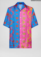 Versace Barocco Western Silk Twill Shirt