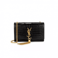 Saint Laurent Kate Crocodile-effect Shoulder Bag