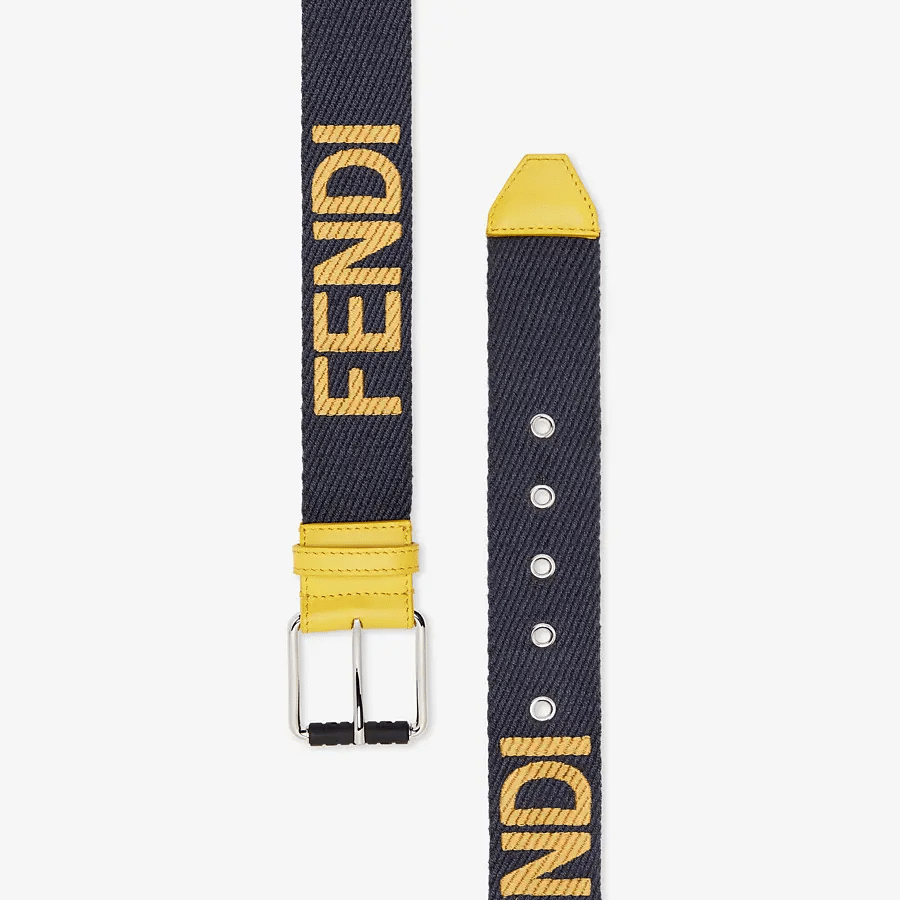 Fendi Gray Fabric Belt