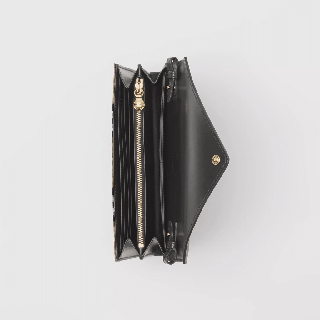 Burberry Vintage Check and Leather Wallet with Detachable Strap