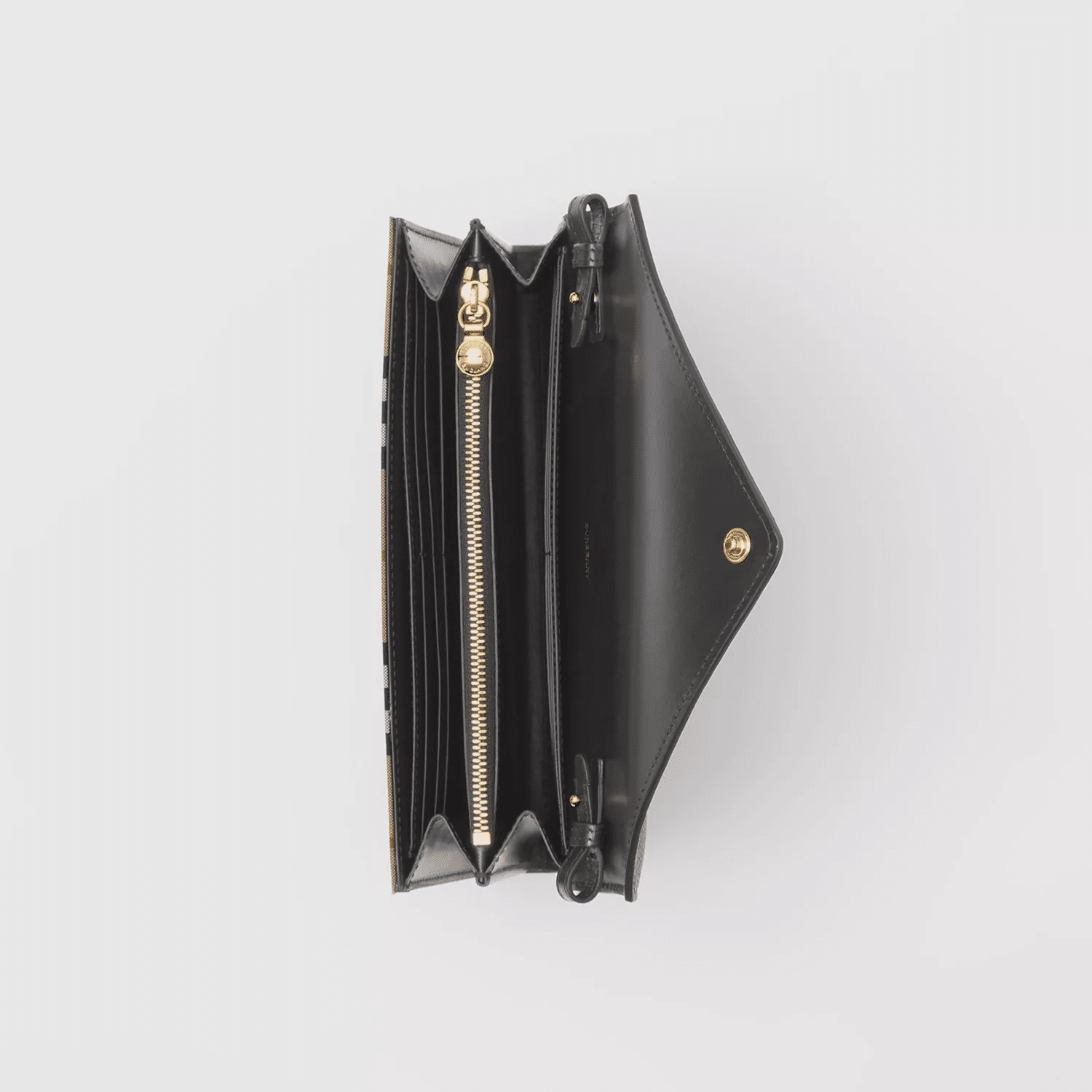 Burberry Vintage Check and Leather Wallet with Detachable Strap