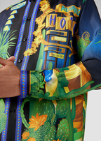 Versace Palm Springs Print Silk Twill Shirt