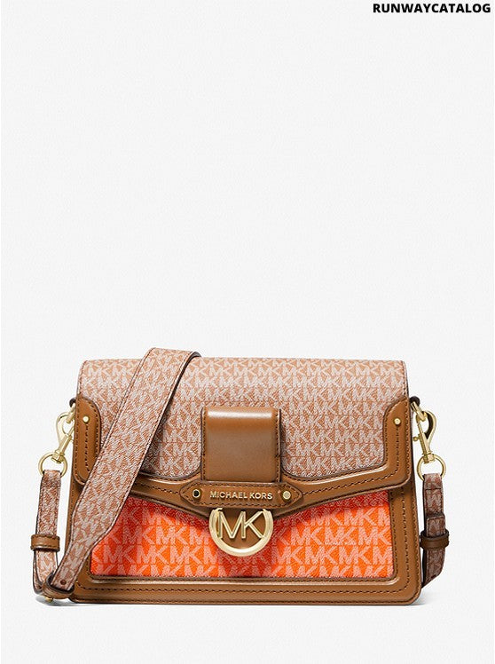 Michael Kors Jessie Medium Two-Tone Logo Shoulder Bag